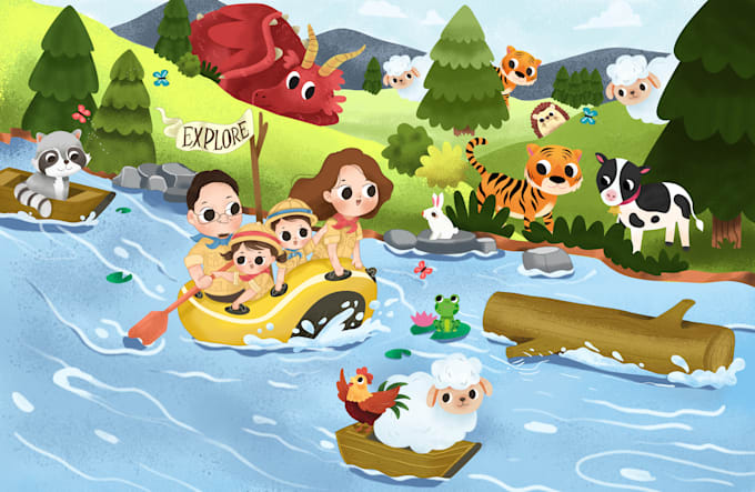 draw a professional custom illustration for your project