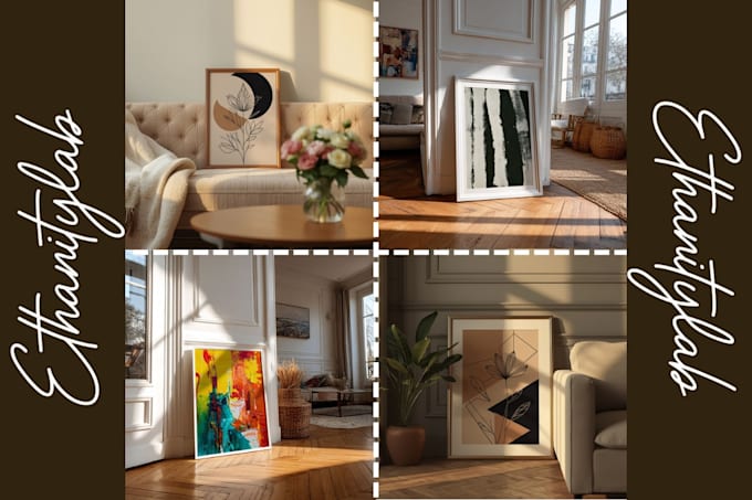 create canva or PSD mockup templates for wall art and posters