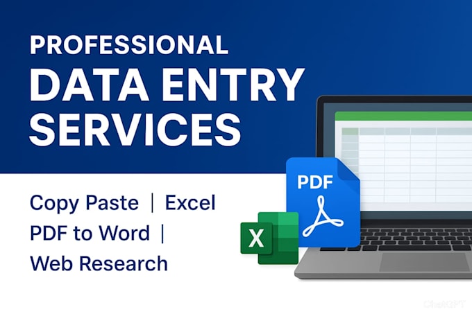 do accurate data entry, accounts spread sheets, copy paste