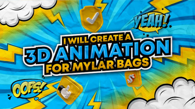 create a 3d animation for mylar bags