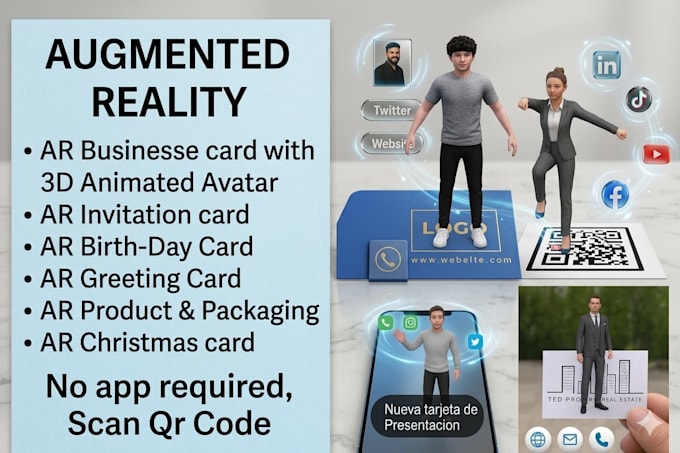 create ar business card with 3d animation and qr code