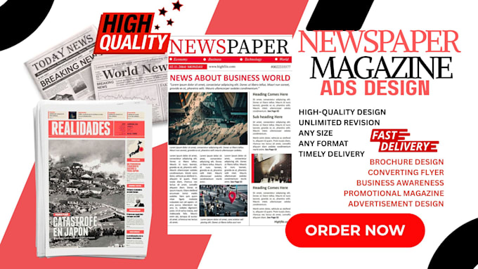 Design newspaper ad, promotional magazine ad, business advertisement ...