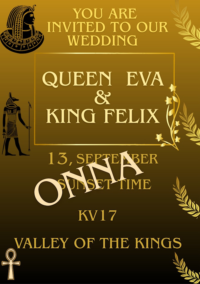 design a different style of wedding invitations, the ancient egyptians