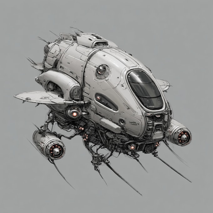 draw epic spaceships and space battle scenes for your project