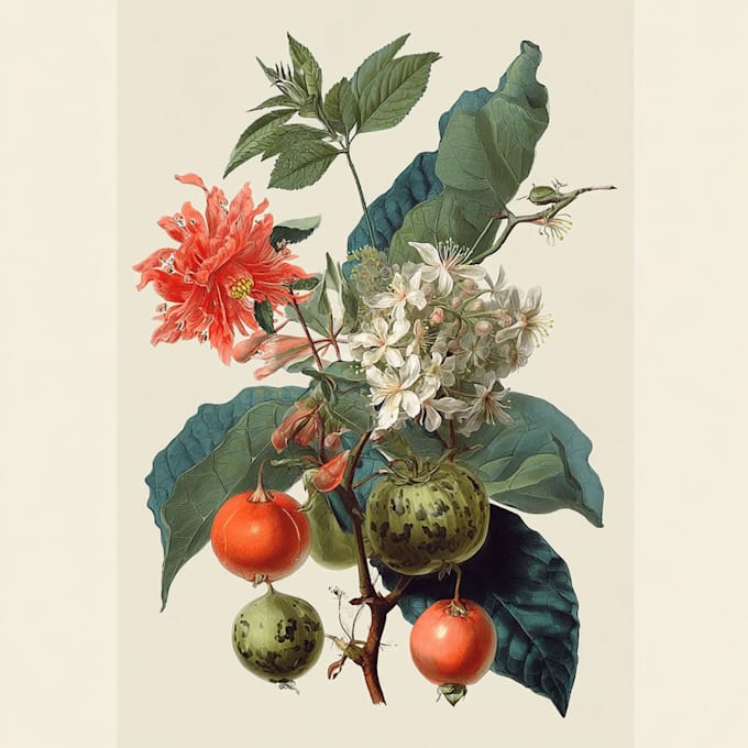 draw botanical illustration art for you