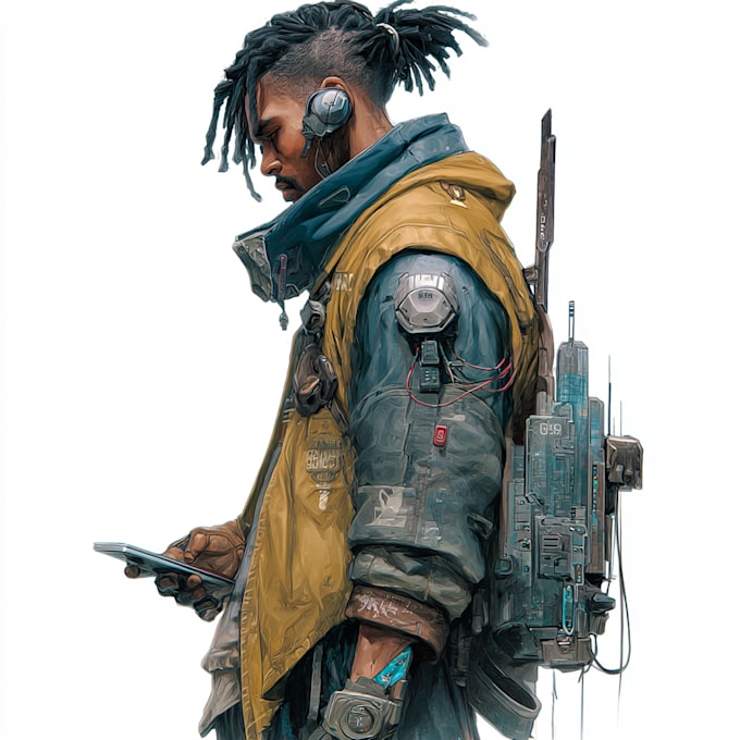 Draw your character, sci fi fantasy, cyberpunk by Phylippedc | Fiverr