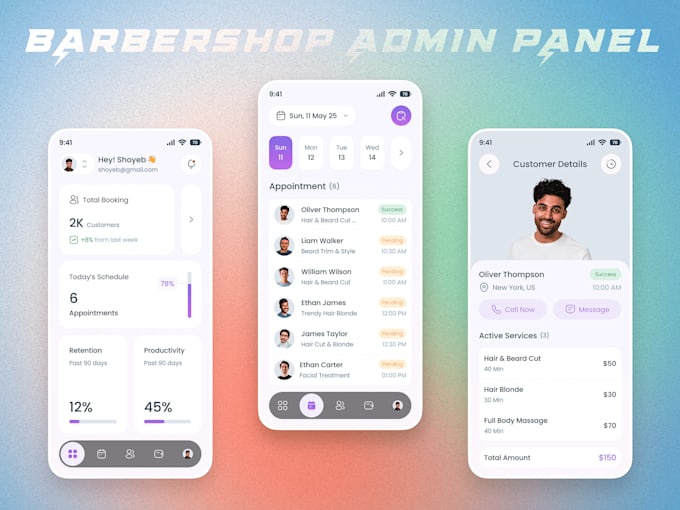 develop staff appointment app, scheduling app, time management app, employee app