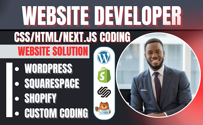 add custom HTML CSS js code to shopify, wordpress, squarespace website developer