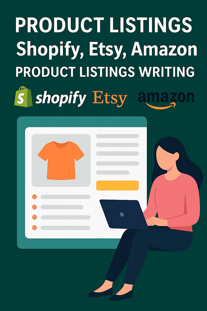create and optimize SEO product listings for shopify, amazon, etsy