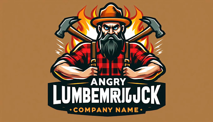 design awesome angry lumberjack logo within 1 day