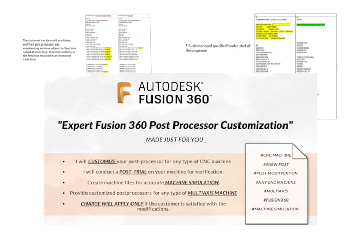 modify post processer for autodesk fusion and create machine simulation