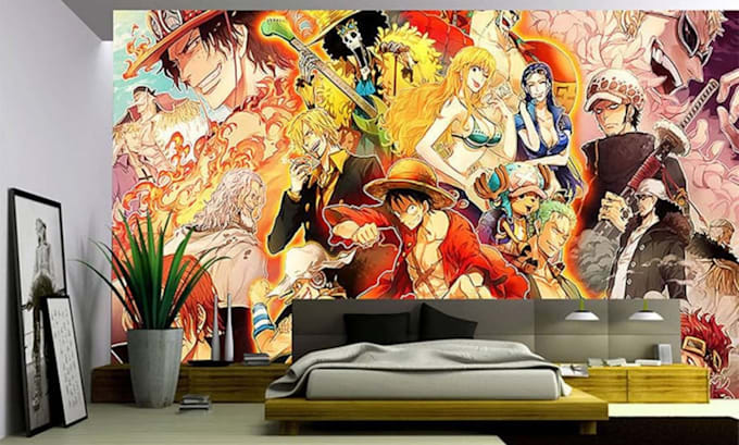 Design anime murals, graffiti, canvas wall art for bedrooms, cafes