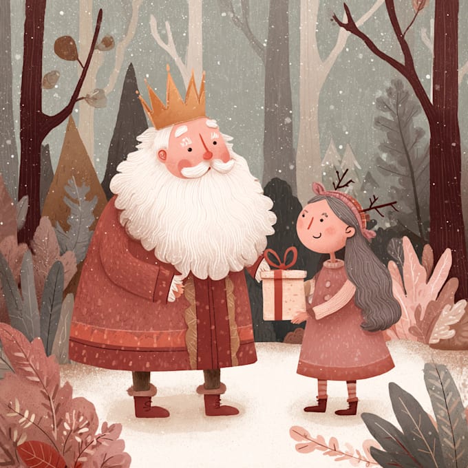 draw christmas illustrations and cards for you