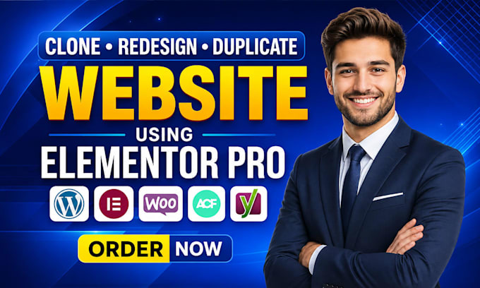 copy, clone, redesign, duplicate website using elementor pro