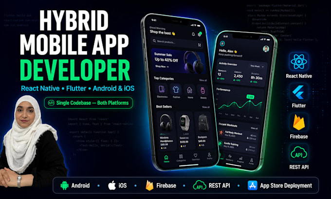 be your hybrid mobile app developer, react native, flutter