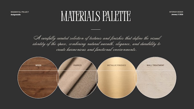 create presentations and case studies specialized in interior design
