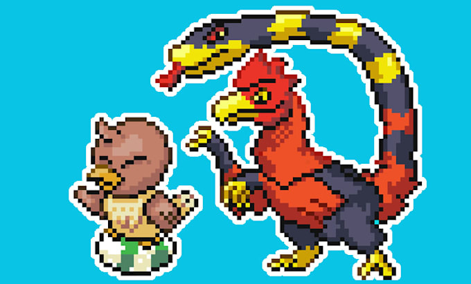 create pixel art for video games style gba