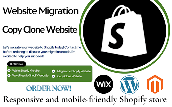 migrate cms platform to shopify wix wordpress magento to shopify clone website