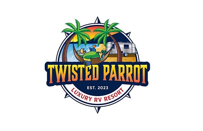 design unique twisted parrot logo
