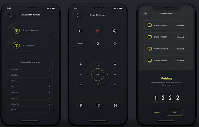 build universal TV remote control for android and ios, smart tv app