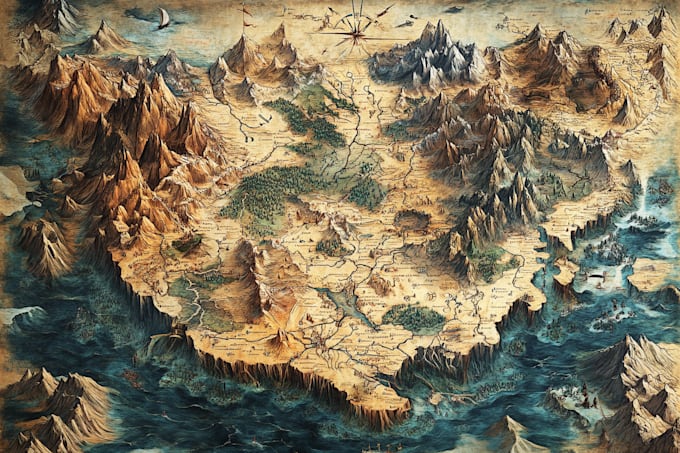 fantasy map illustration dnd world map fantasy map