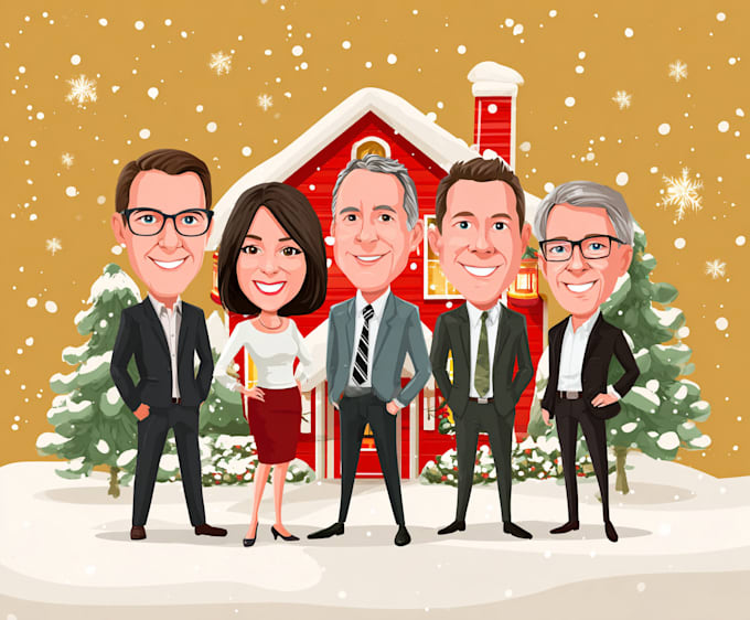 draw christmas cartoon caricature