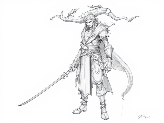 draw sketches for fantasy characters design