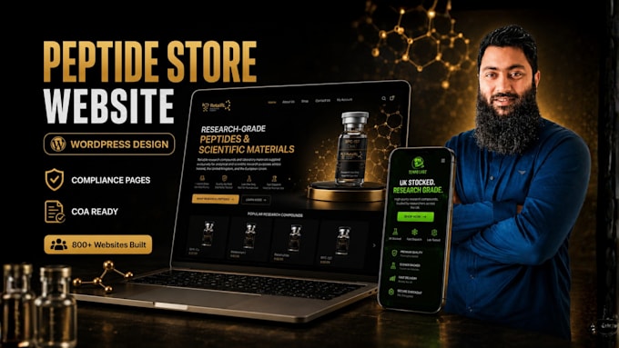 create compliance ready peptide, nutraceutical or research peptide store website