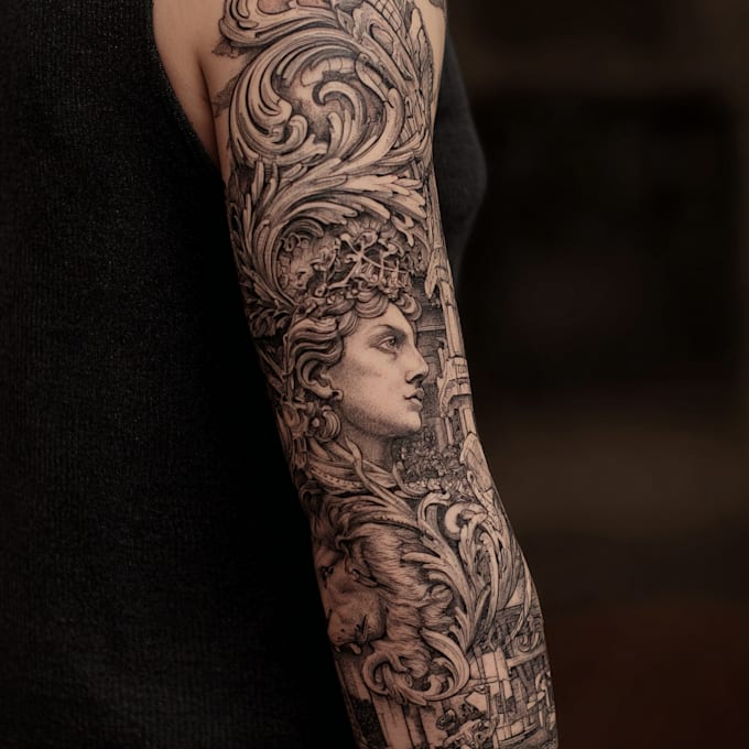create a tattoo design of tattoo sleeve