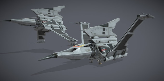 build custom 3d spaceship model fr stl print or game, miniature spaceship design