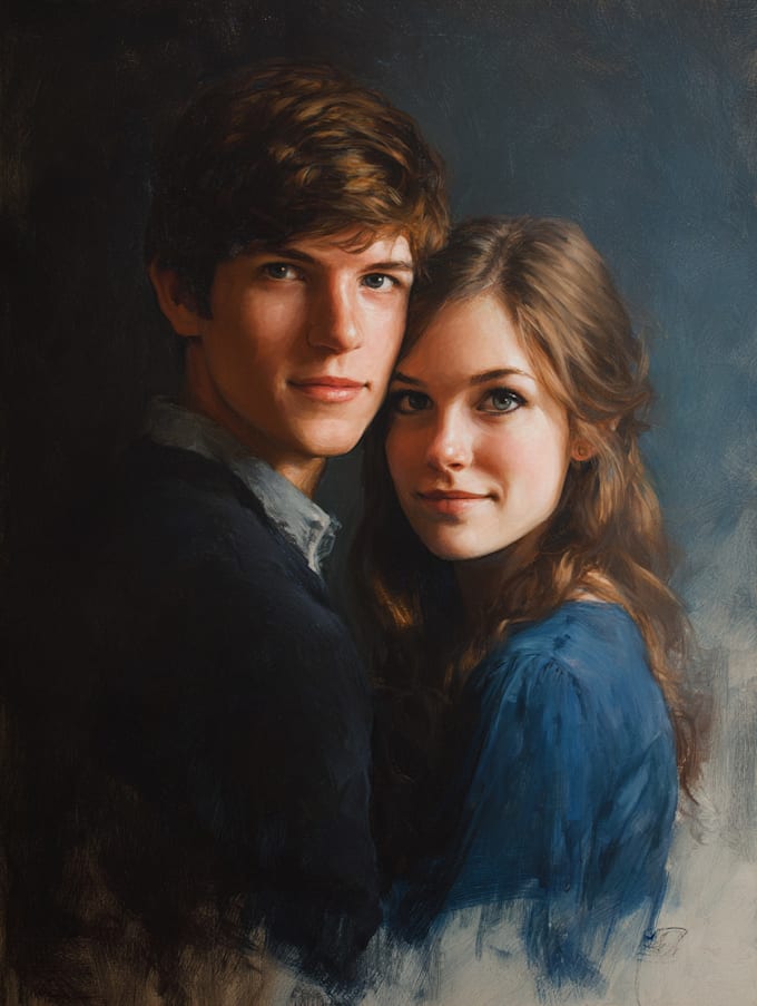 paint custom couple portrait