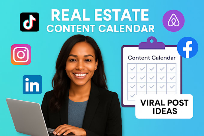Create a real estate social media content calendar with viral ideas by ...