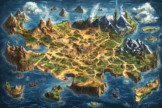 create a high quality fantasy map