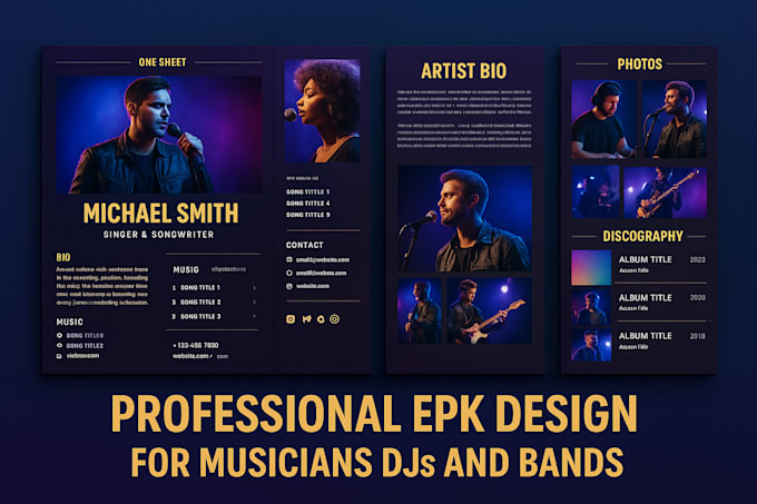 Create professional epk for musicians djs singers band with electronic ...