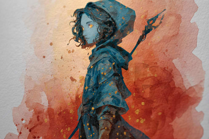 make fantasy characters in anime and watercolor