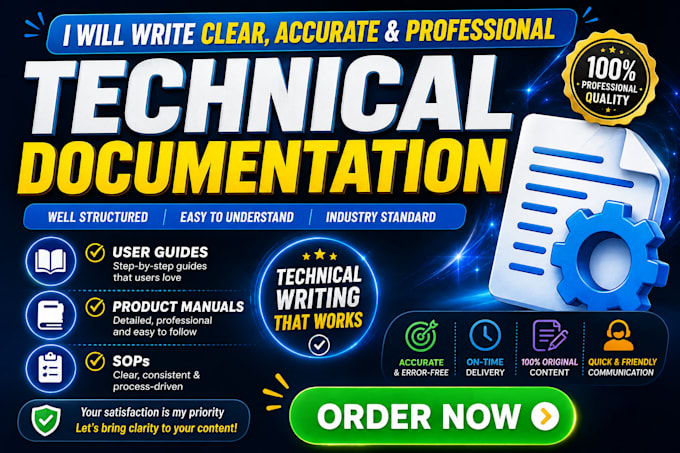 write engaging product descriptions, user guides, sops, and technical documents