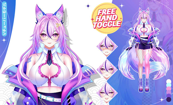 design vtuber model and vtuber rigging in live2d for vtube studio