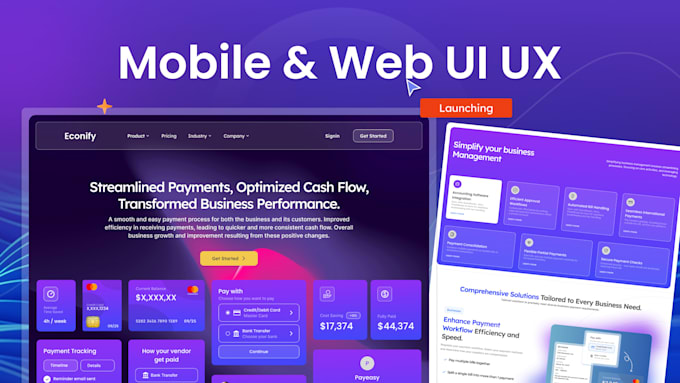 Create modern ui ux design for mobile app and website, wireframes ...