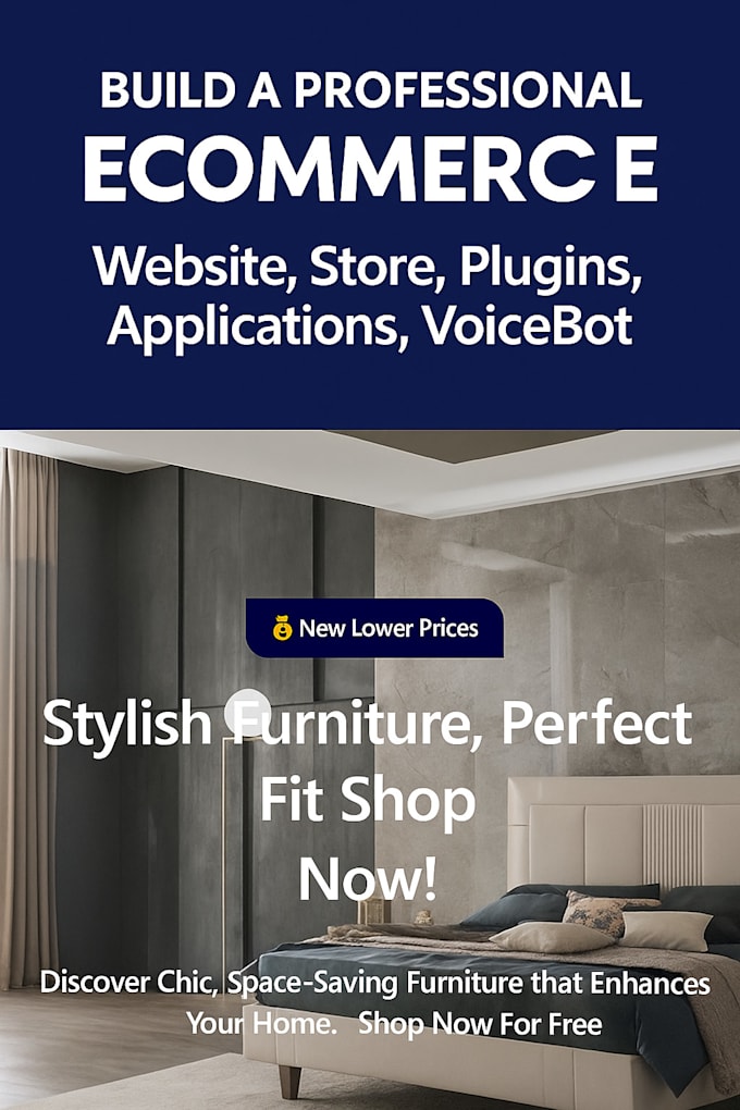 build a professional ecommerce website, store, plugins, applications, voicebot