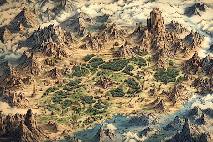 create a high quality fantasy map
