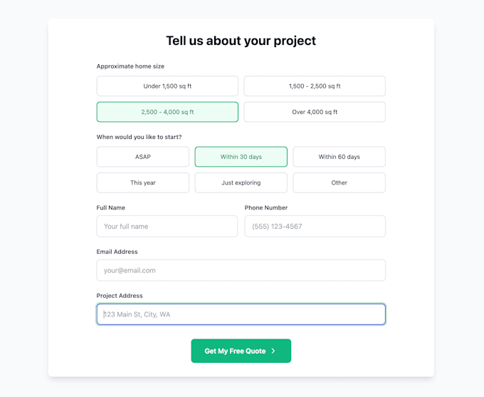 create a multistep lead gen form landing page