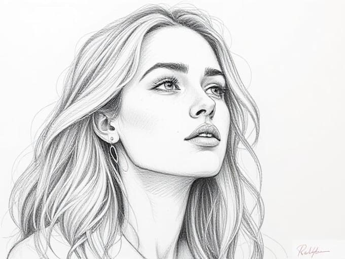 create pencil sketch portrait and illustrations
