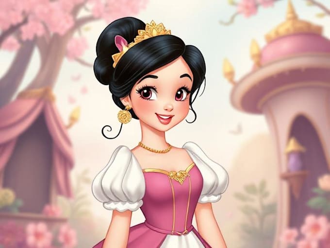 draw your portrait in charming disney animation style
