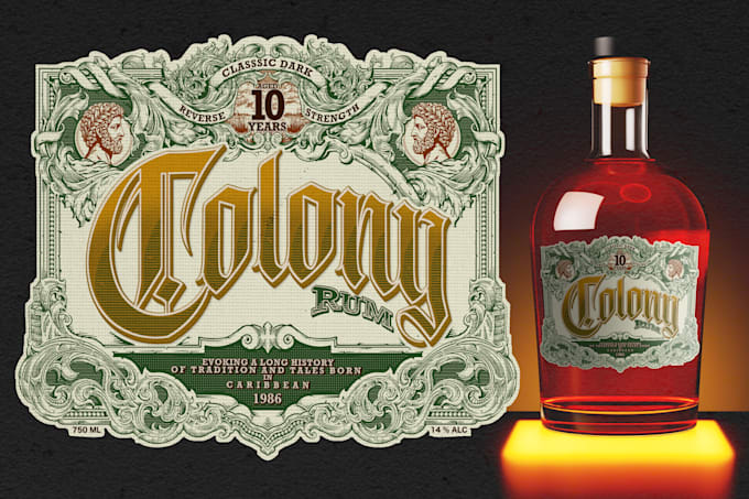 design premium vintage engraving style packaging and label
