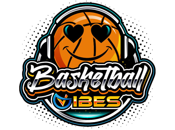 create basketball logo with geometric shapes
