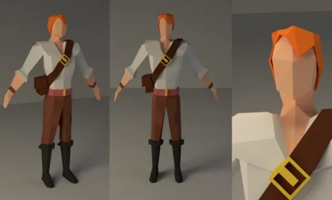 design professional low poly 3d models for games animation and VR