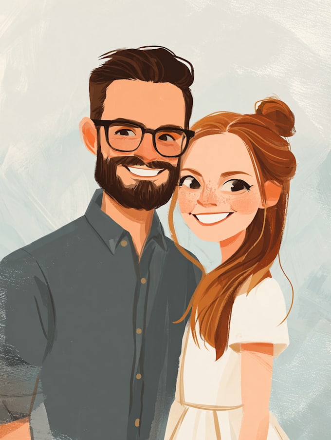 do realistic family portrait, couple art