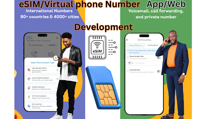 develop temp number app, esim app, virtual phone number provider app