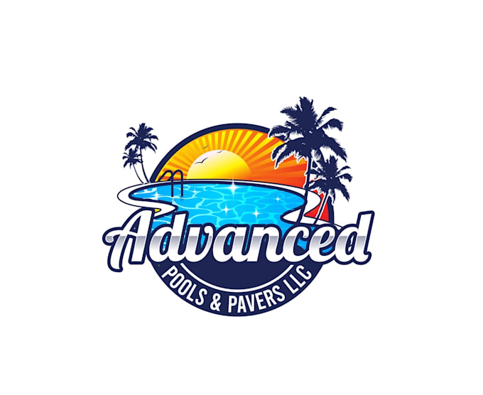create graceful and fantastic pool cleaning logo design