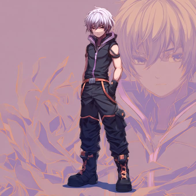 draw anime character model sheet for games, and comics